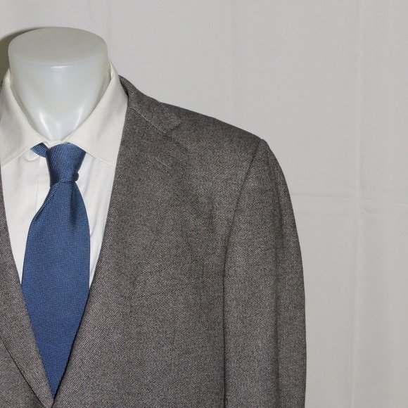 Zegna Trofeo Cashmere Roma Gray Weave Two Button Sport Coat 46R
